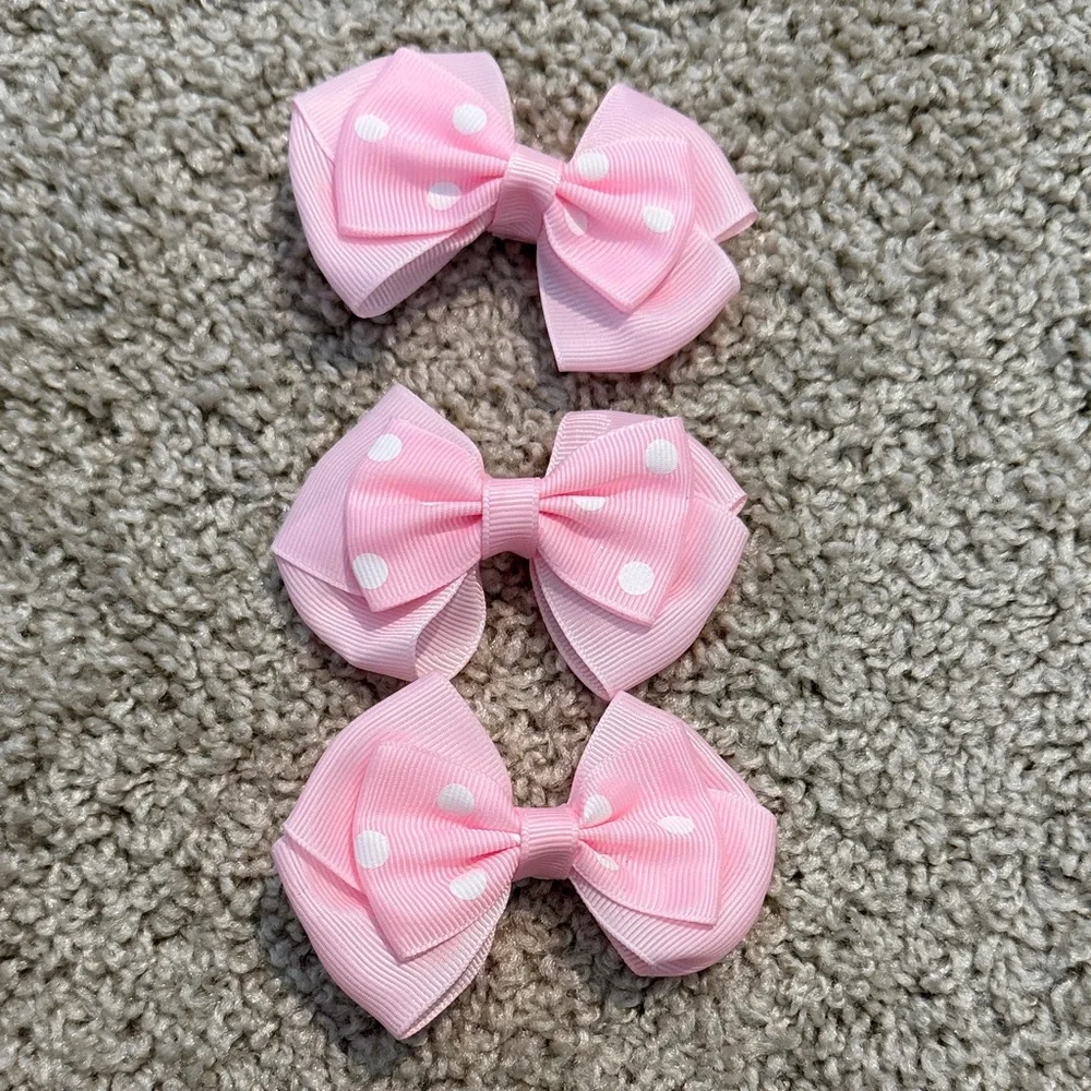 Adorable Pink Polka Dot Hair Bows for Kids